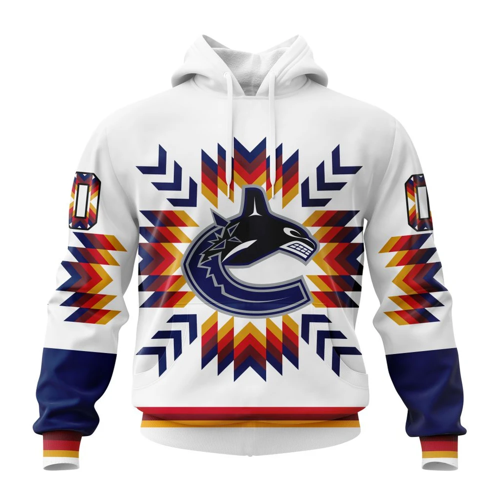 Vancouver Canucks Special Design With Native Pattern All Over Print Hoodie Style 19019