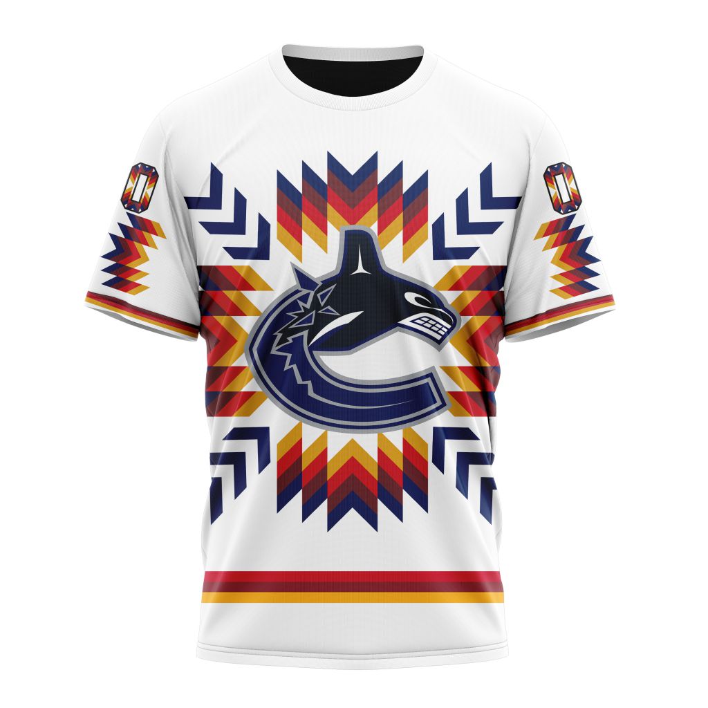 Vancouver Canucks Special Design With Native Pattern Personalized Name And Number T-Shirt Oregontrailrvpk Shirt