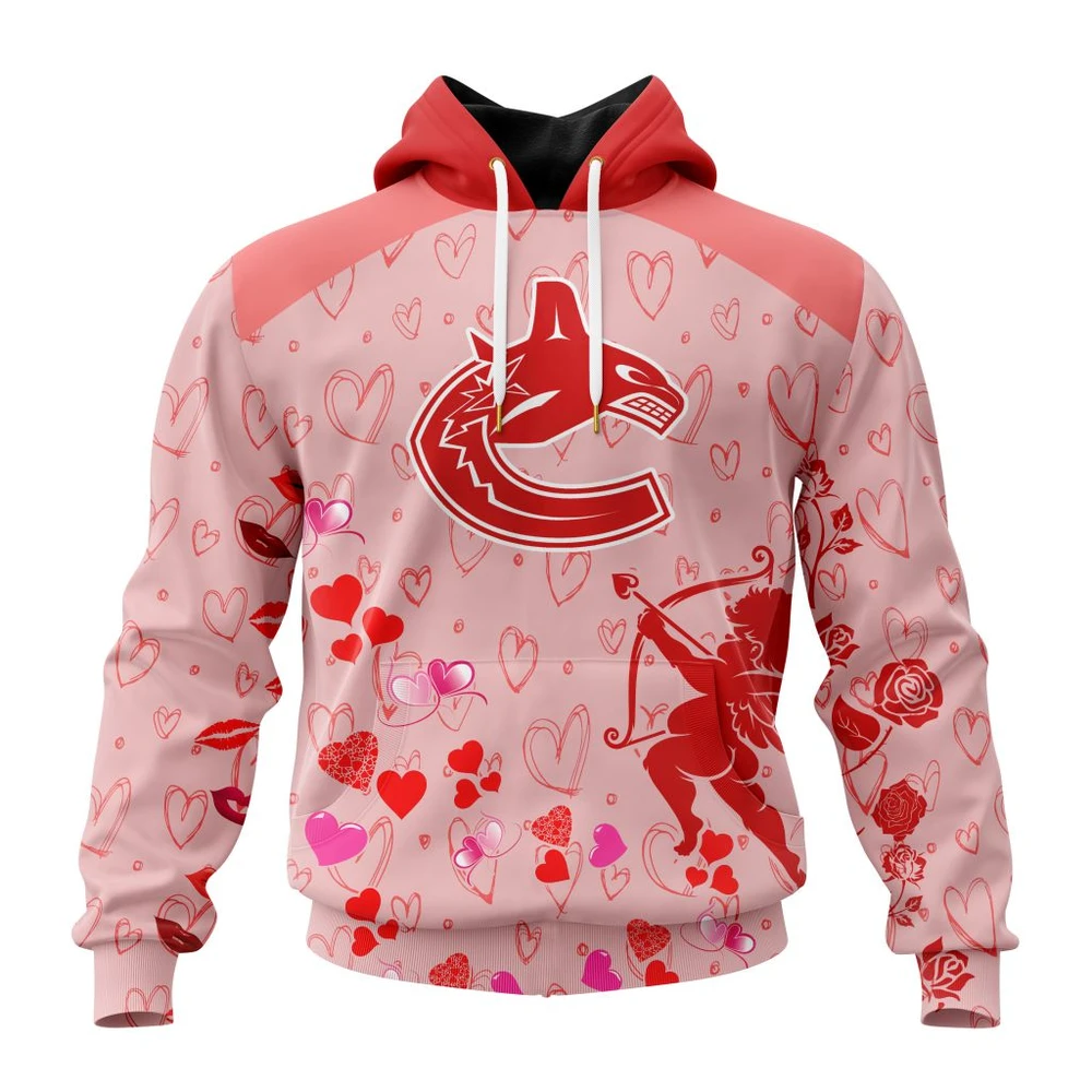 Vancouver Canucks Special Gift For Valentines Day All Over Print Hoodie Style 66088