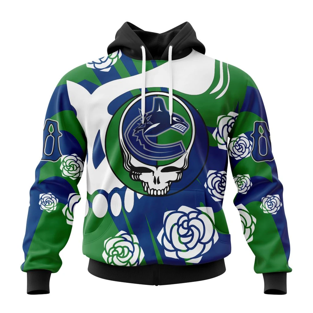 Vancouver Canucks Special Grateful Dead Design All Over Print Hoodie Style 28178