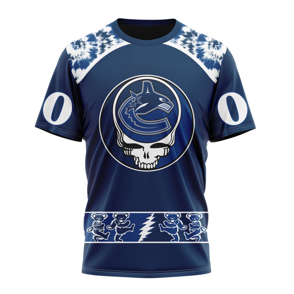 Vancouver Canucks Special Grateful Dead Design Personalized Name And Number T-Shirt Oregontrailrvpk Shirt