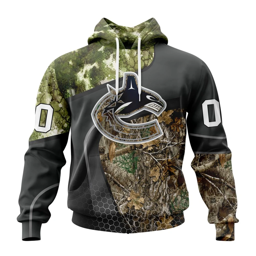 Vancouver Canucks Special Hunting Camo Design All Over Print Hoodie Style 22224