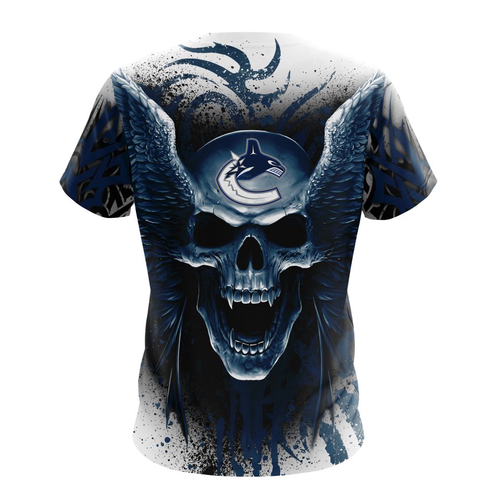 Vancouver Canucks Special Kits With Skull Art T-Shirt Oregontrailrvpk Shirt