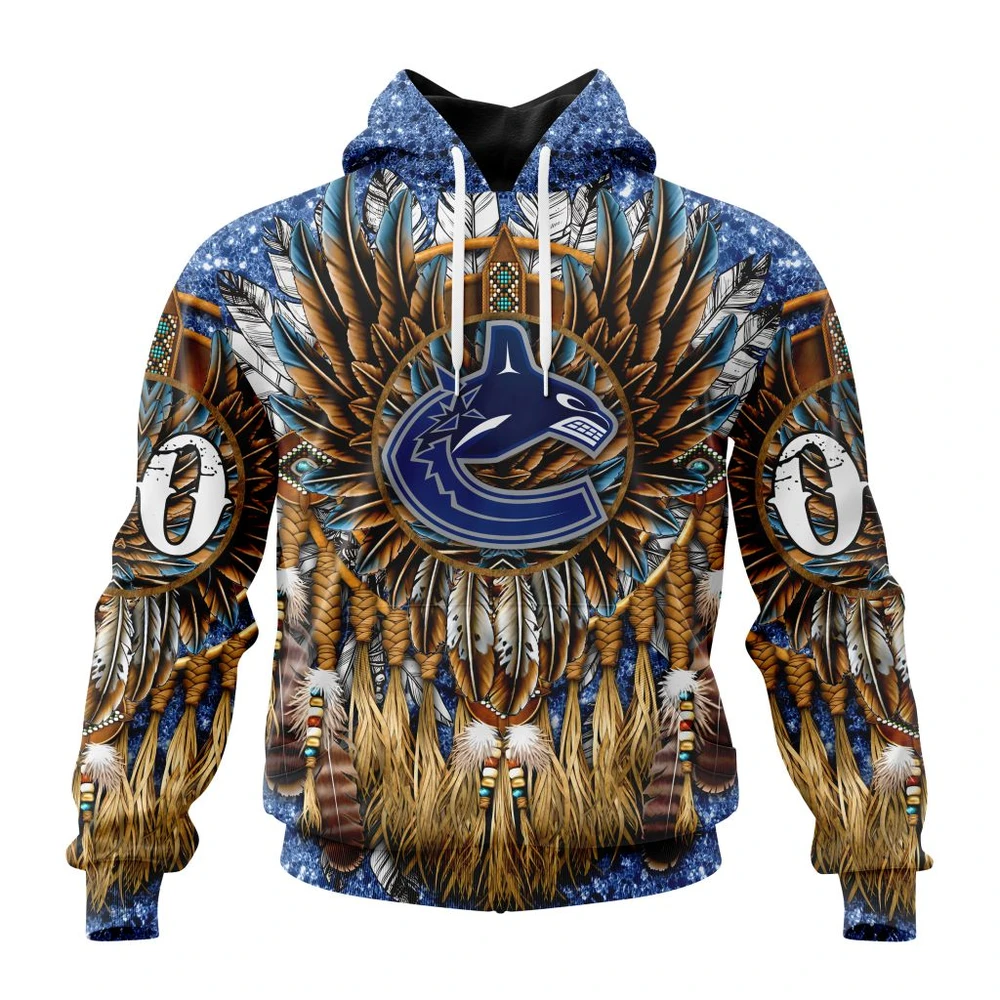 Vancouver Canucks Special Native Costume Design All Over Print Hoodie Style 86874