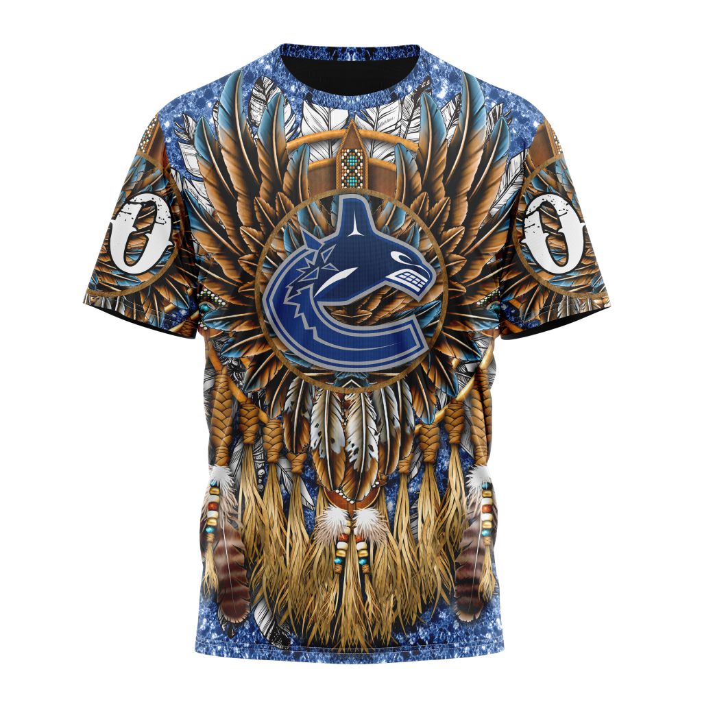 Vancouver Canucks Special Native Costume Design Personalized Name And Number T-Shirt Oregontrailrvpk Shirt