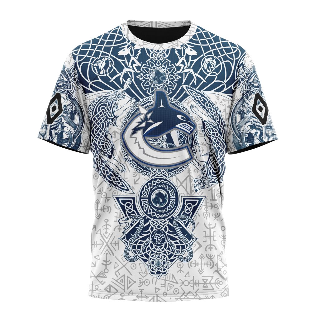 Vancouver Canucks Special Norse Viking Symbols Personalized Name And Number T-Shirt Oregontrailrvpk Shirt