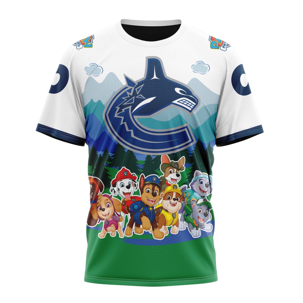 Vancouver Canucks Special Paw Patrol Design 01 Personalized Name And Number T-Shirt Oregontrailrvpk Shirt