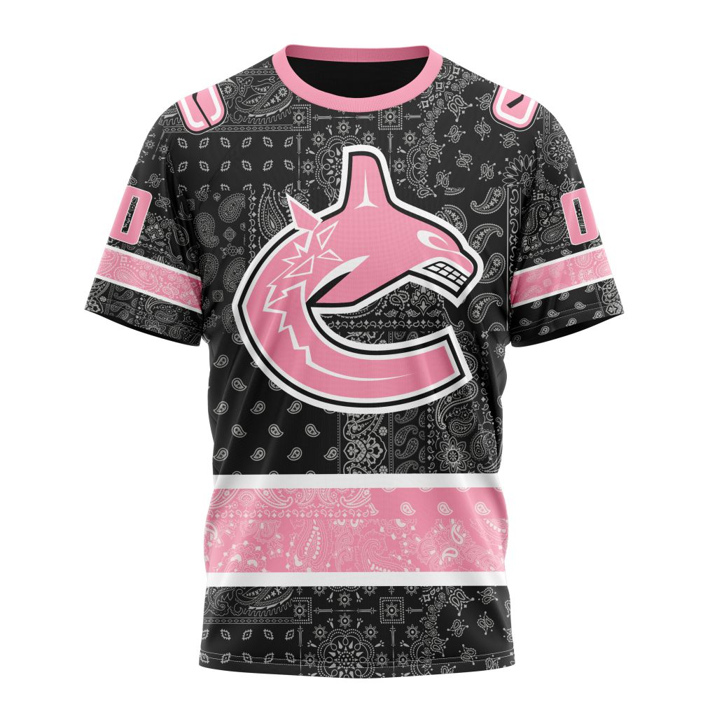 Vancouver Canucks Special Pink Paisley Design 01 Personalized Name And Number T-Shirt Oregontrailrvpk Shirt