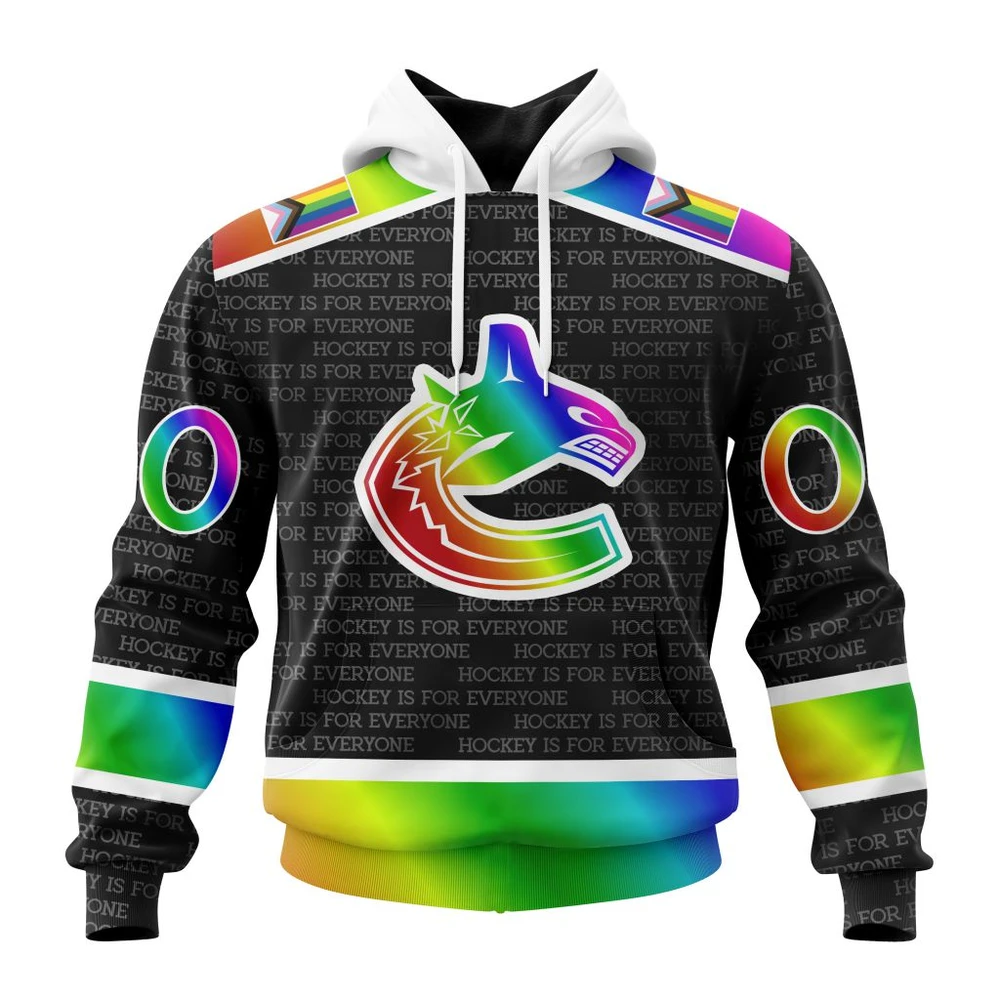 Vancouver Canucks Special Pride Design Hockey Is For Everyone All Over Print Hoodie Style 21633