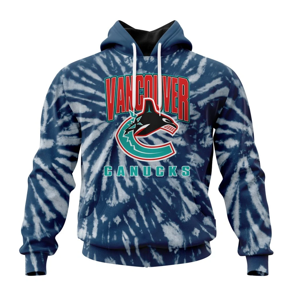 Vancouver Canucks Special Retro Vintage Tie Dye All Over Print Hoodie Style 64615