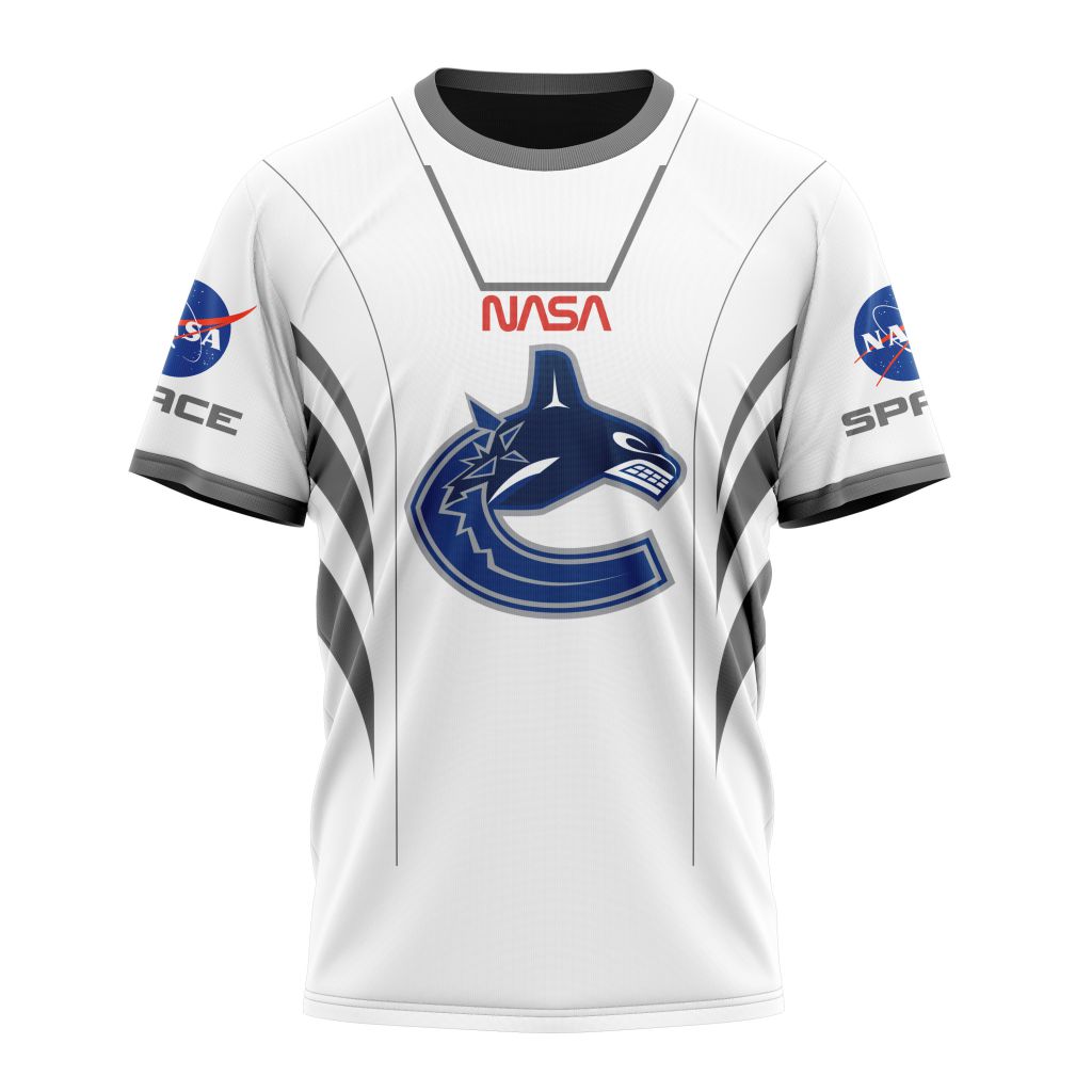 Vancouver Canucks Special Space Force NASA Astronaut Design Personalized Name And Number T-Shirt Oregontrailrvpk Shirt