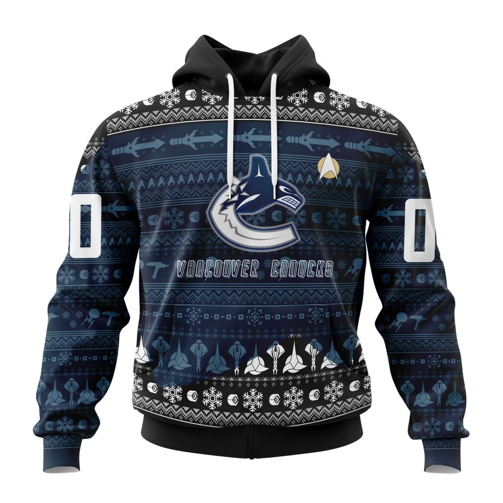 Vancouver Canucks Special Star Trek Design All Over Print Hoodie Style 37179
