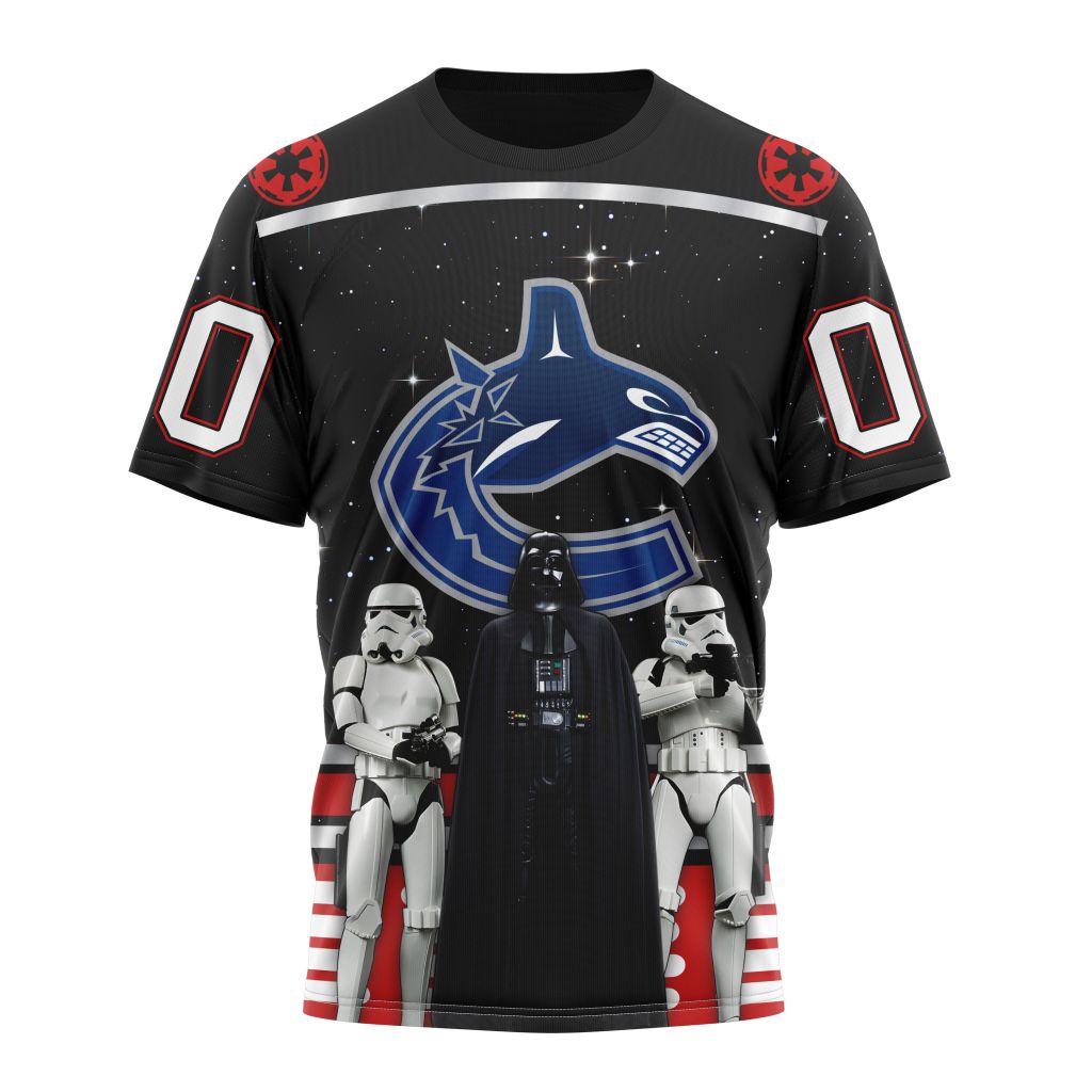 Vancouver Canucks Special Star Wars Design May The 4th Be With You Personalized Name And Number T-Shirt Oregontrailrvpk Shirt