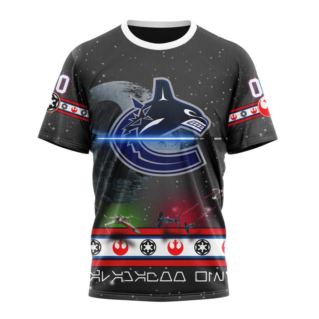 Vancouver Canucks Special Star Wars Design Personalized Name And Number T-Shirt Oregontrailrvpk Shirt