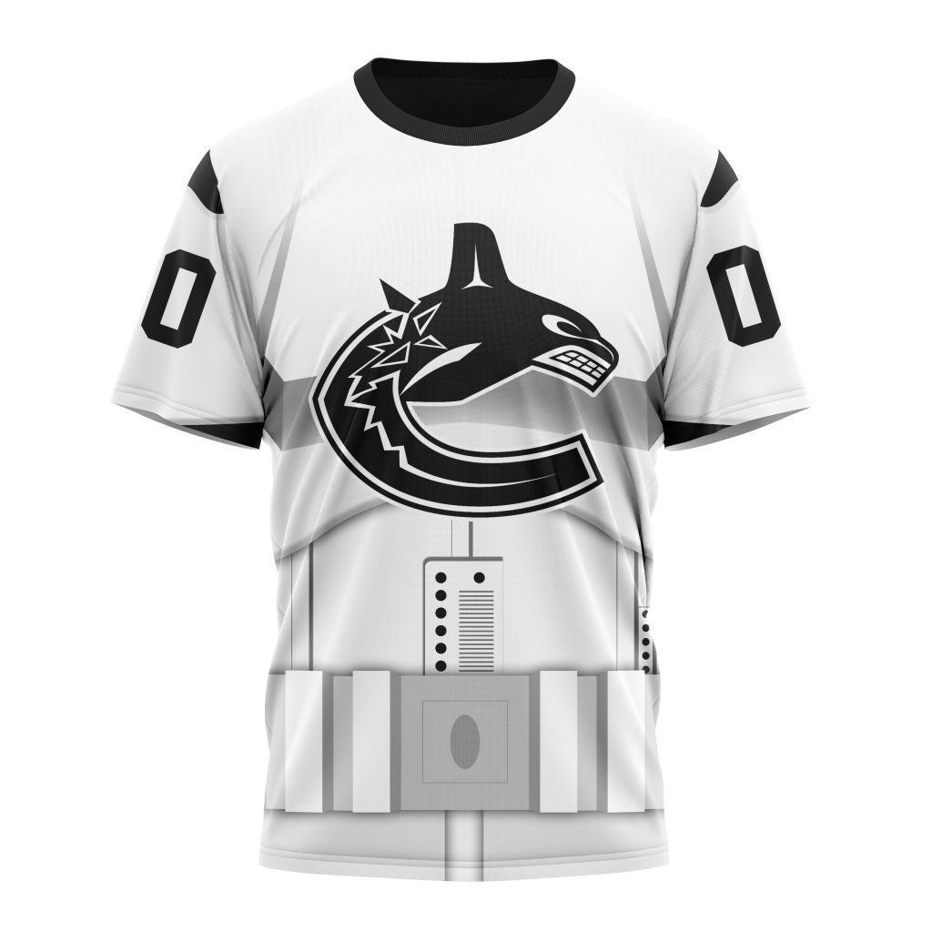 Vancouver Canucks Special Star Wars Stormtroopers Design Personalized Name And Number T-Shirt Oregontrailrvpk Shirt