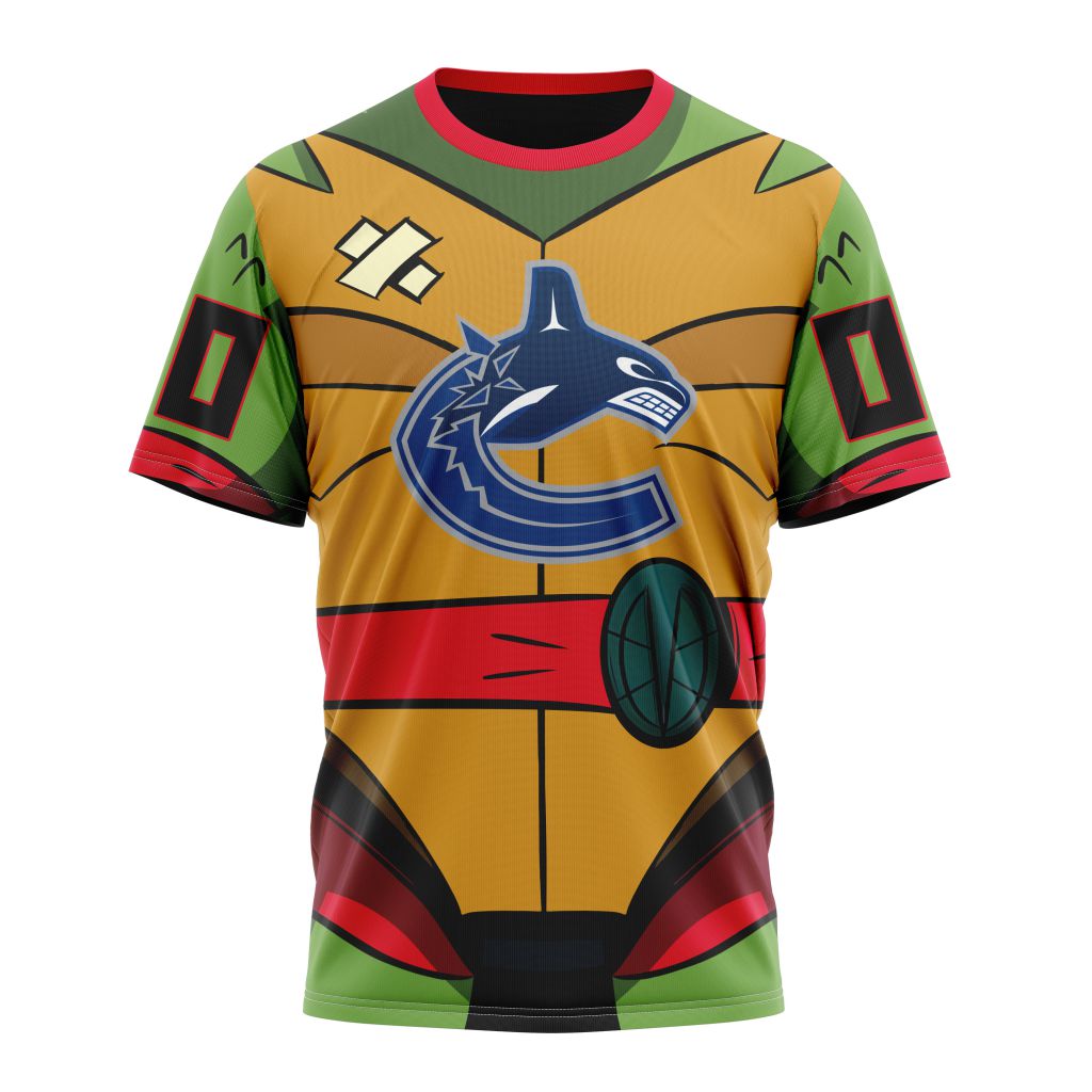 Vancouver Canucks Special Teenage Mutant Ninja Turtles Design Personalized Name And Number T-Shirt Oregontrailrvpk Shirt