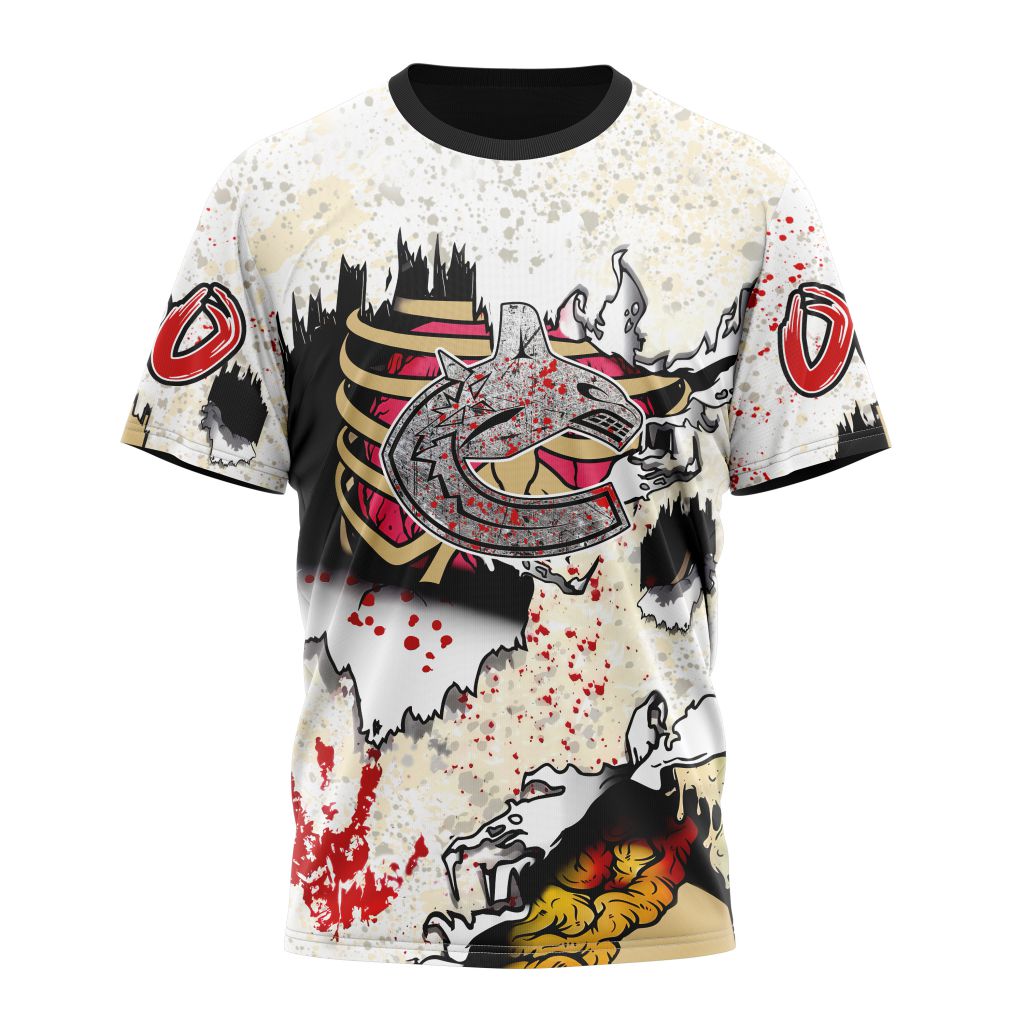 Vancouver Canucks Special Zombie For Halloween Personalized Name And Number T-Shirt Oregontrailrvpk Shirt