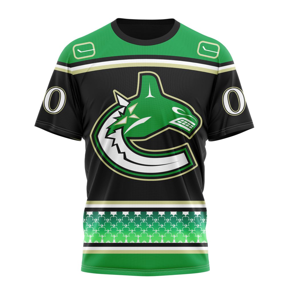 Vancouver Canucks Specialized Hockey Celebrate St Patrick's Day Personalized Name And Number T-Shirt Oregontrailrvpk Shirt