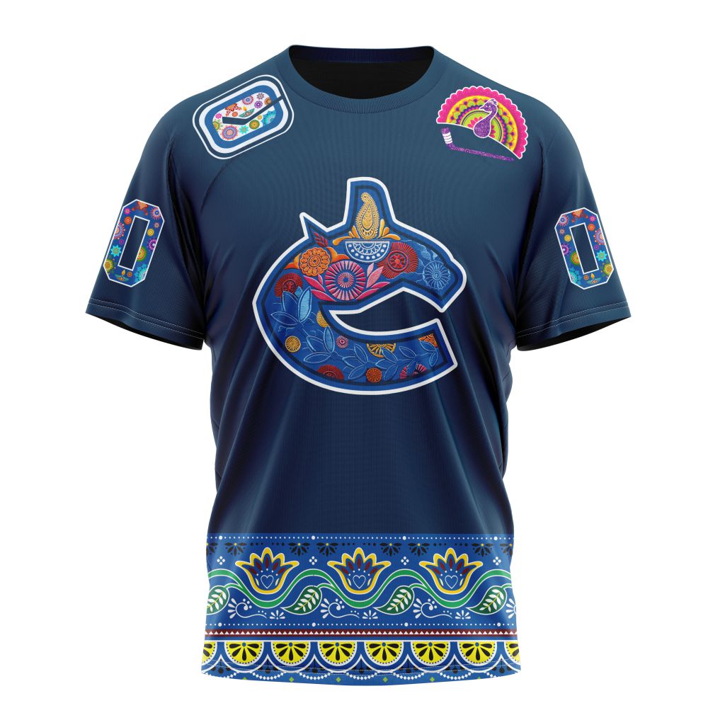 Vancouver Canucks Specialized Jersey Hockey For All Diwali Festival Personalized Name And Number T-Shirt Oregontrailrvpk Shirt