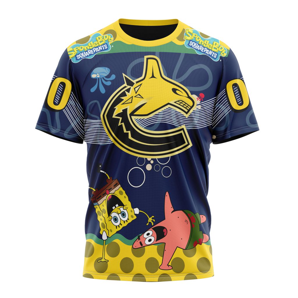 Vancouver Canucks Specialized Jersey With SpongeBob Personalized Name And Number T-Shirt Oregontrailrvpk Shirt