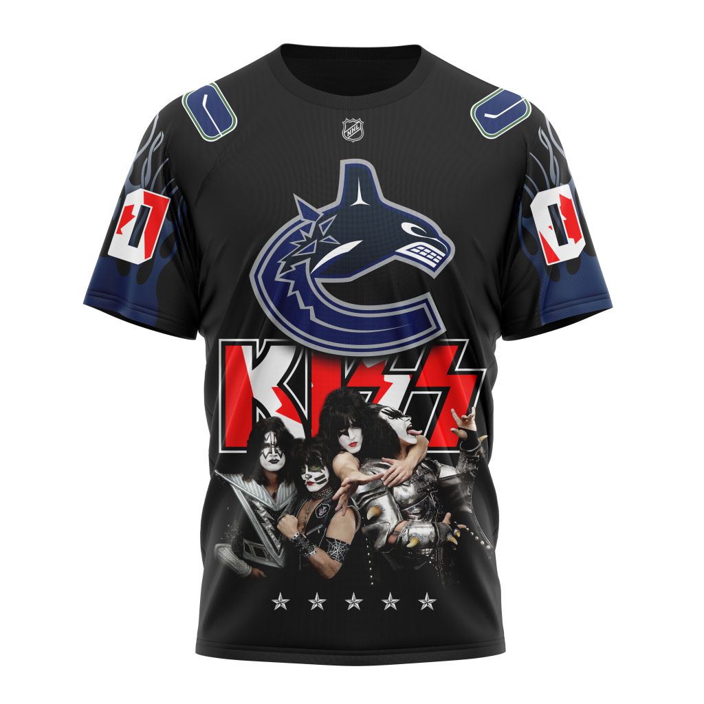 Vancouver Canucks X Kiss Specialized Design Personalized Name And Number T-Shirt Oregontrailrvpk Shirt