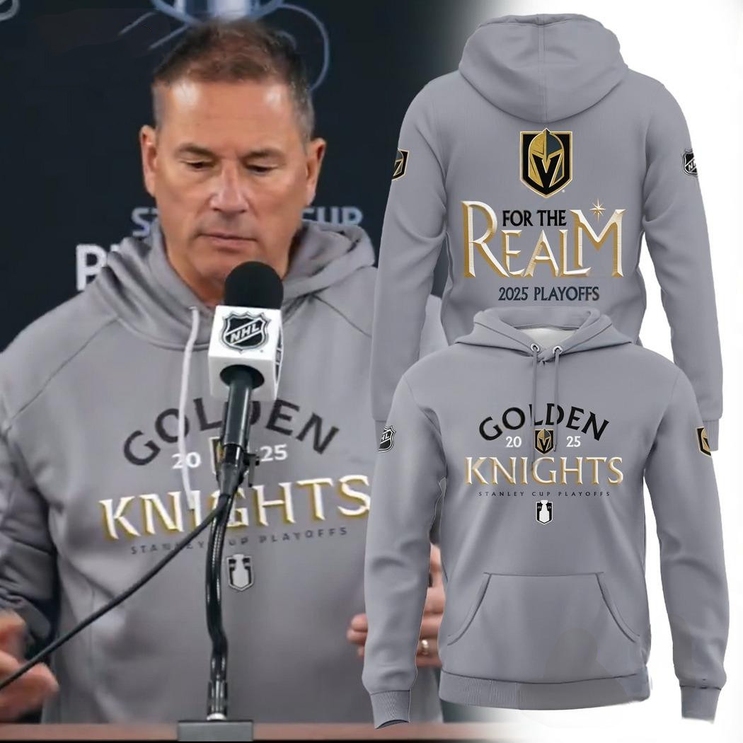 Vegas Golden Knights Grey For The Realm 2025 Playoffs Hoodie Best Gifts For Hockey Fans