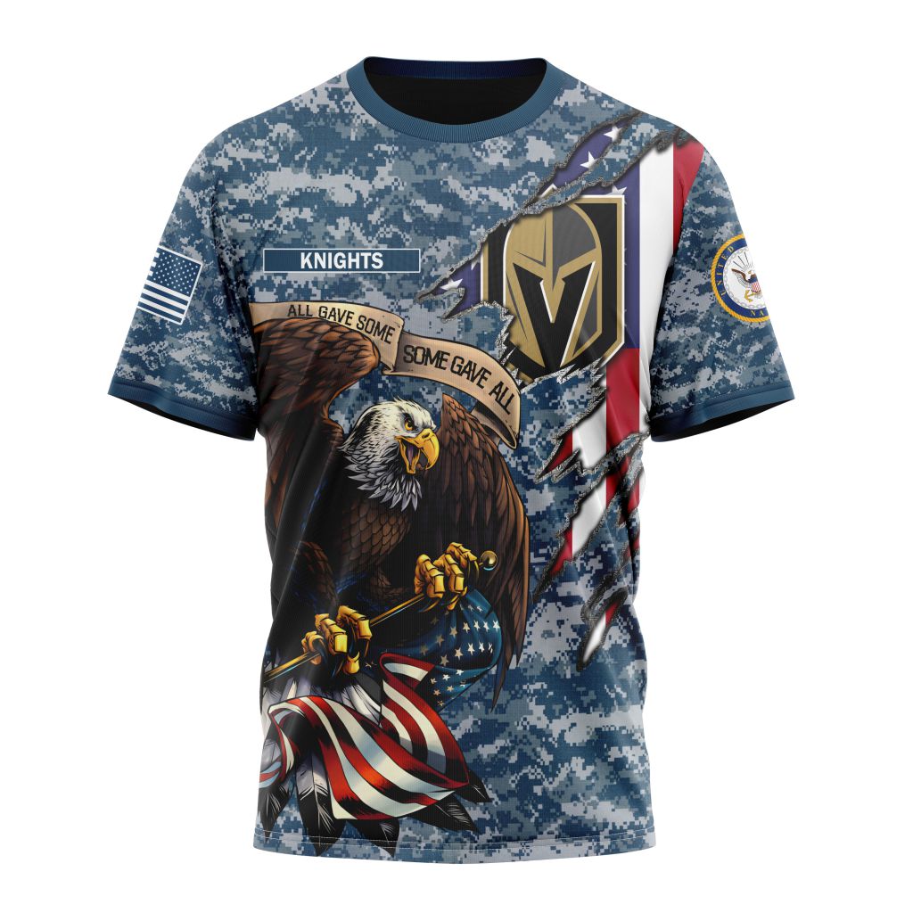 Vegas Golden Knights Honor US Navy Veterans Personalized Name And Number T-Shirt Oregontrailrvpk Shirt