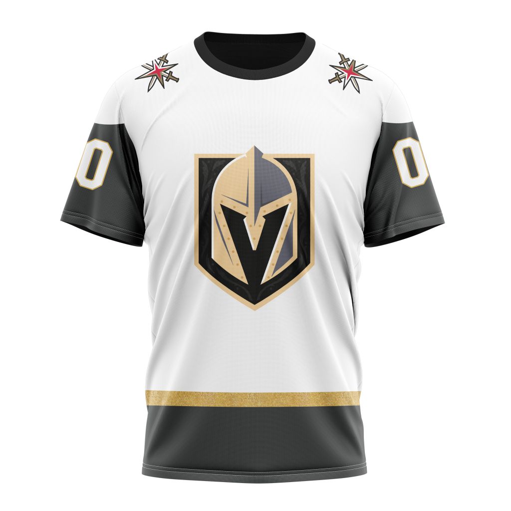 Vegas Golden Knights Personalized White Away Kits Personalized Name And Number T-Shirt Oregontrailrvpk Shirt