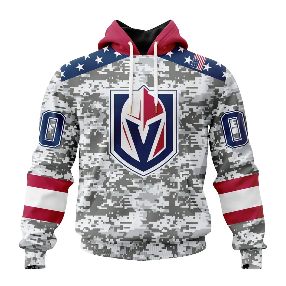 Vegas Golden Knights Special Camo Design For Veterans Day All Over Print Hoodie Style 44174