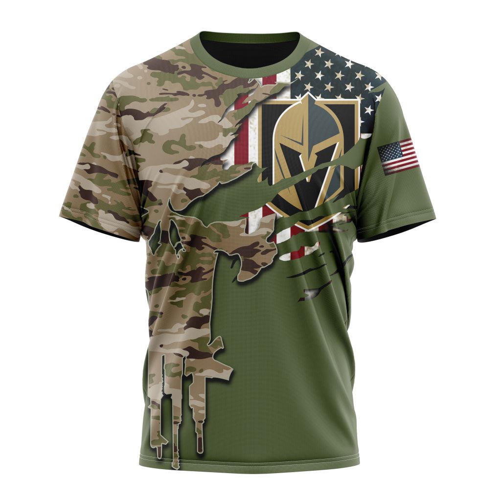 Vegas Golden Knights Special Camo Skull Design Personalized Name And Number T-Shirt Oregontrailrvpk Shirt