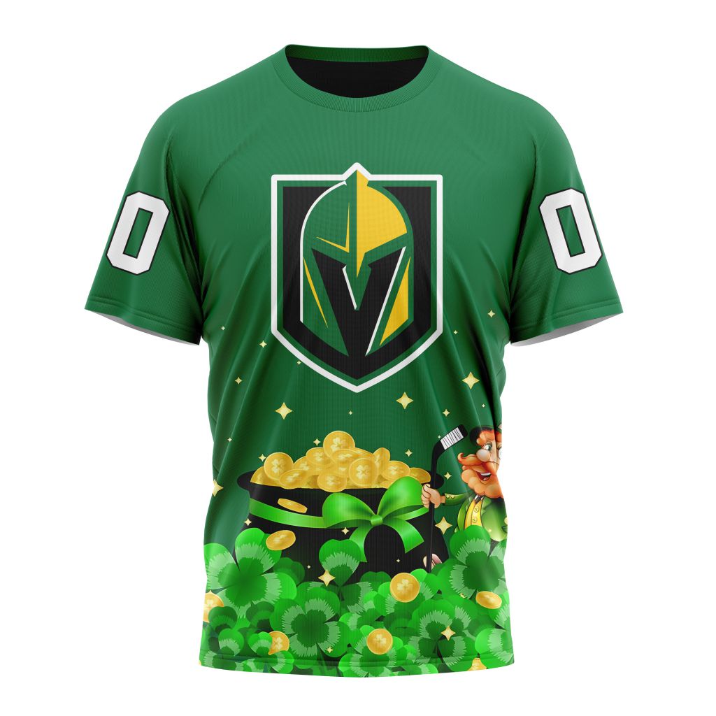 Vegas Golden Knights Special Design For St.Patrick's Day Personalized Name And Number T-Shirt Oregontrailrvpk Shirt