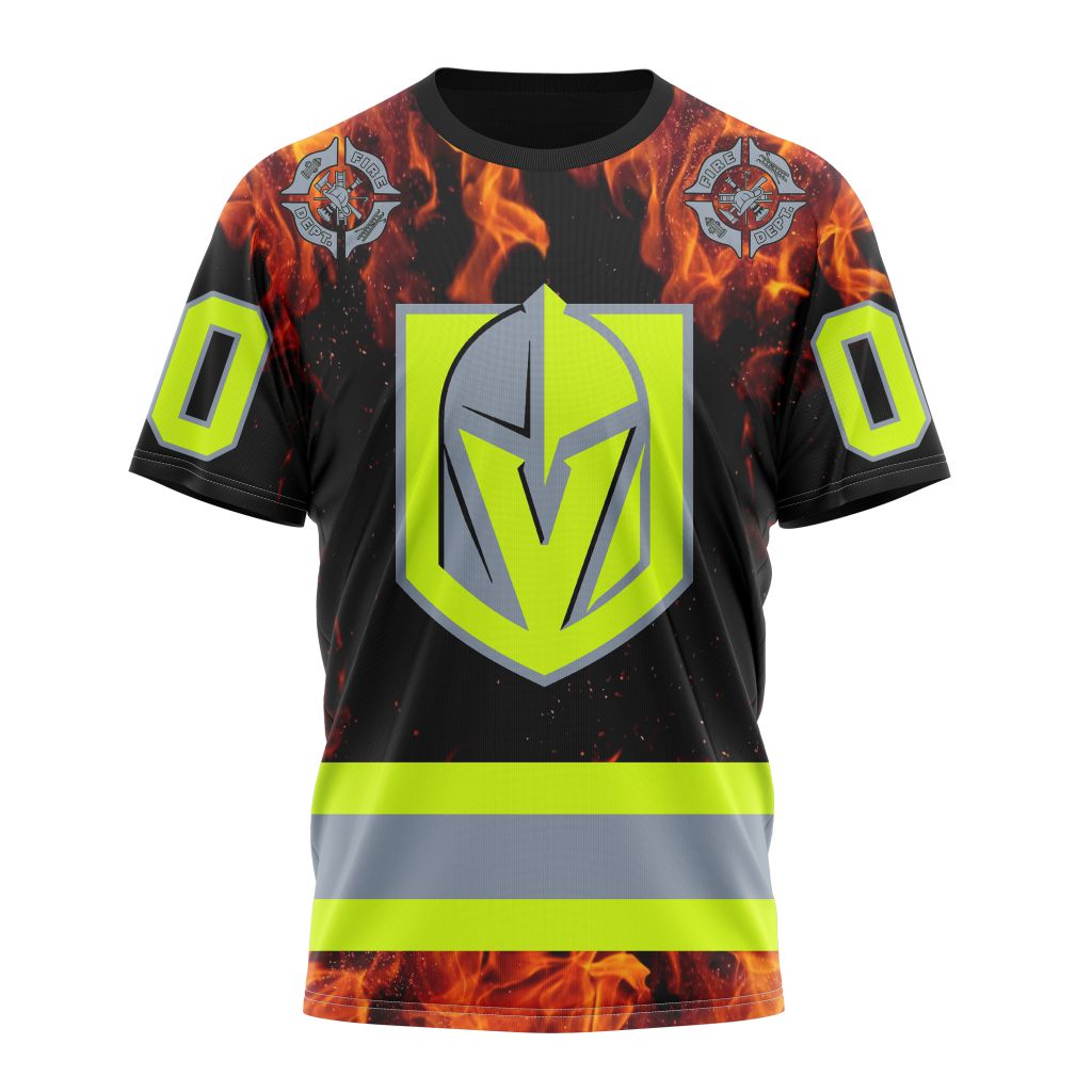 Vegas Golden Knights Special Design Honoring Firefighters 01 Personalized Name And Number T-Shirt Oregontrailrvpk Shirt