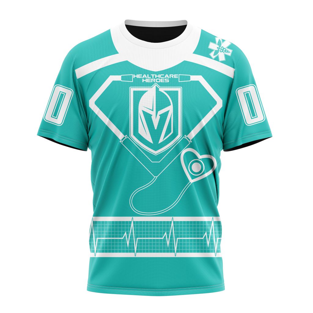 Vegas Golden Knights Special Design Honoring Healthcare Heroes Personalized Name And Number T-Shirt Oregontrailrvpk Shirt