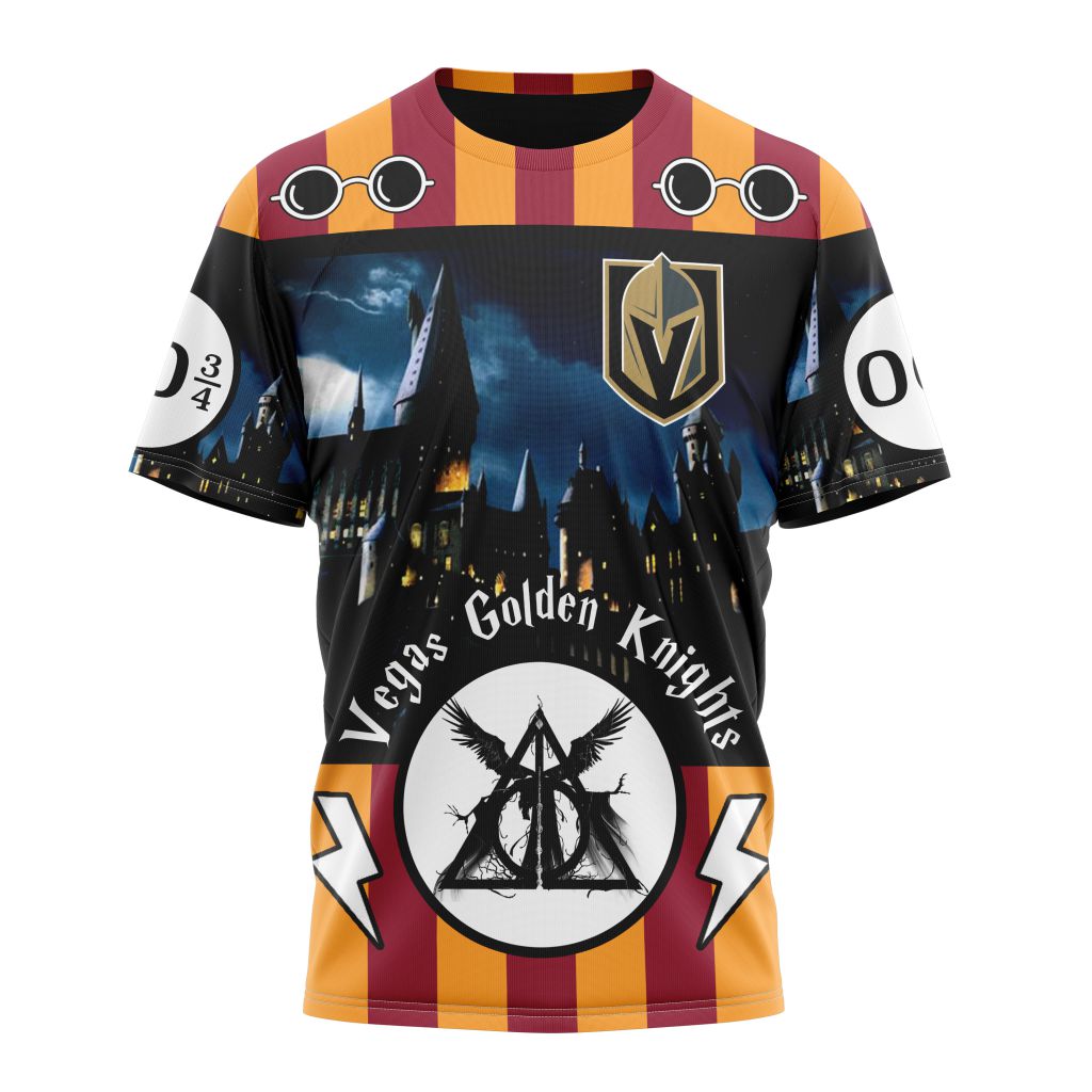Vegas Golden Knights Special Design With Harry Potter Theme Personalized Name And Number T-Shirt Oregontrailrvpk Shirt