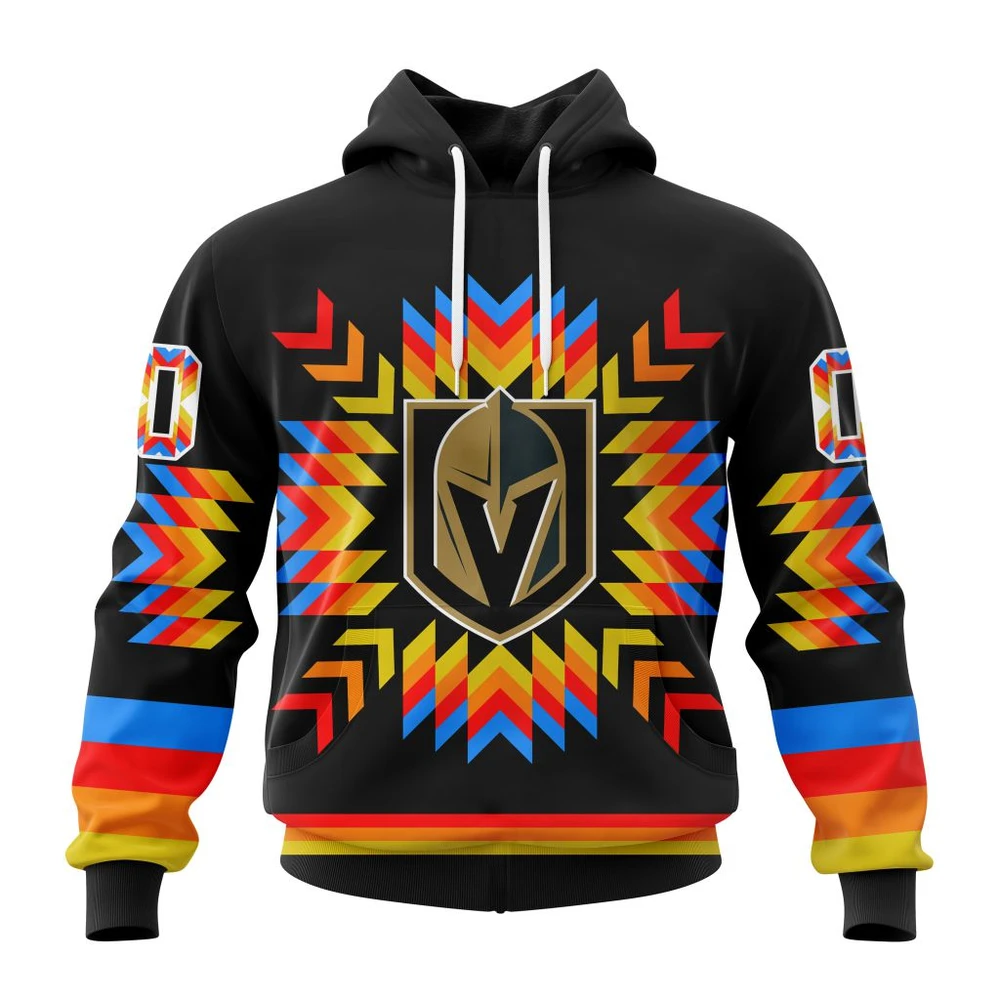 Vegas Golden Knights Special Design With Native Pattern All Over Print Hoodie Style 27677