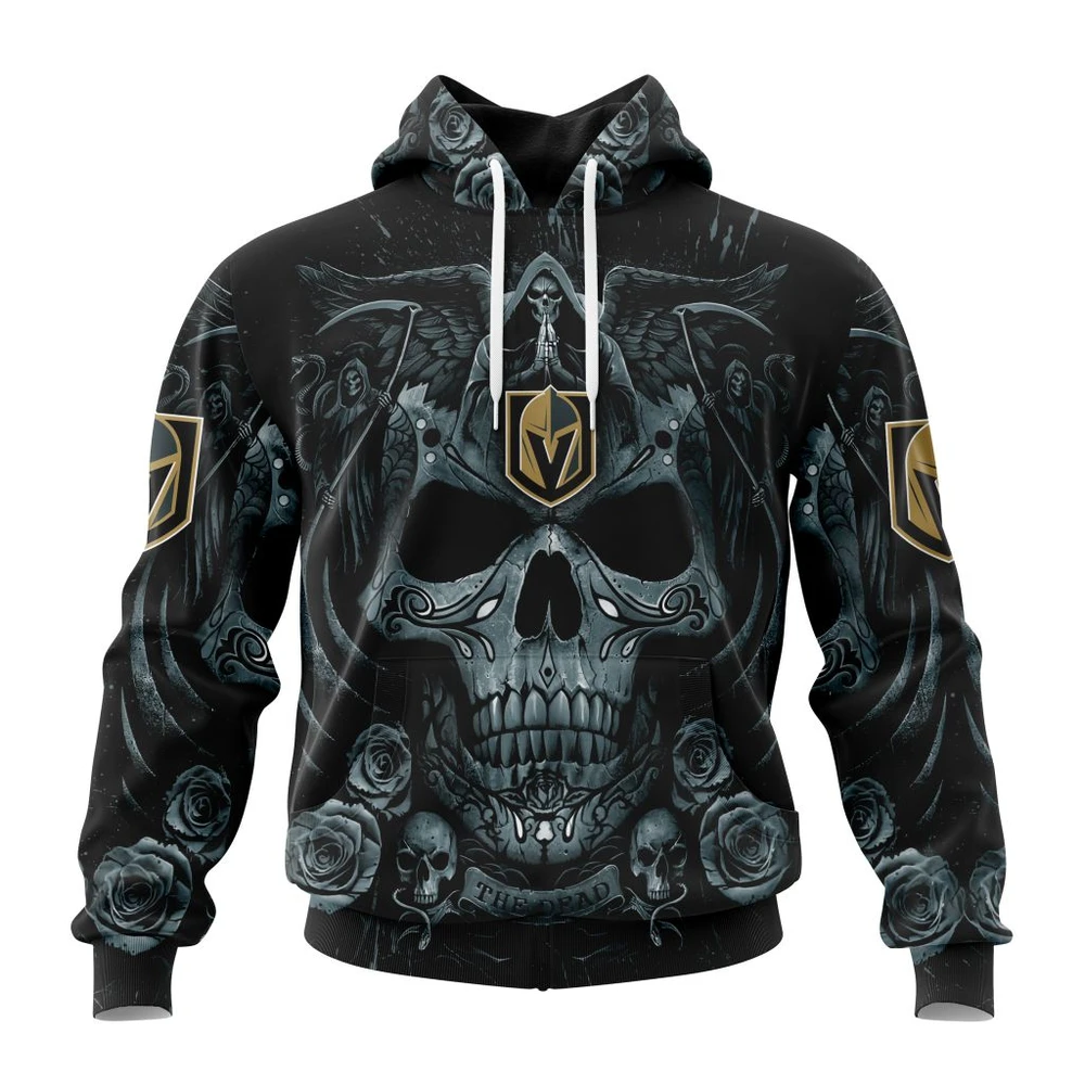 Vegas Golden Knights Special Design With Skull Art All Over Print Hoodie Style 78980