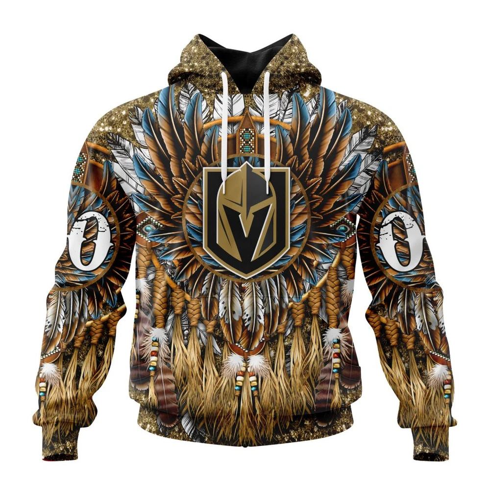 Vegas Golden Knights Special Native Costume Design All Over Print Hoodie Style 31542