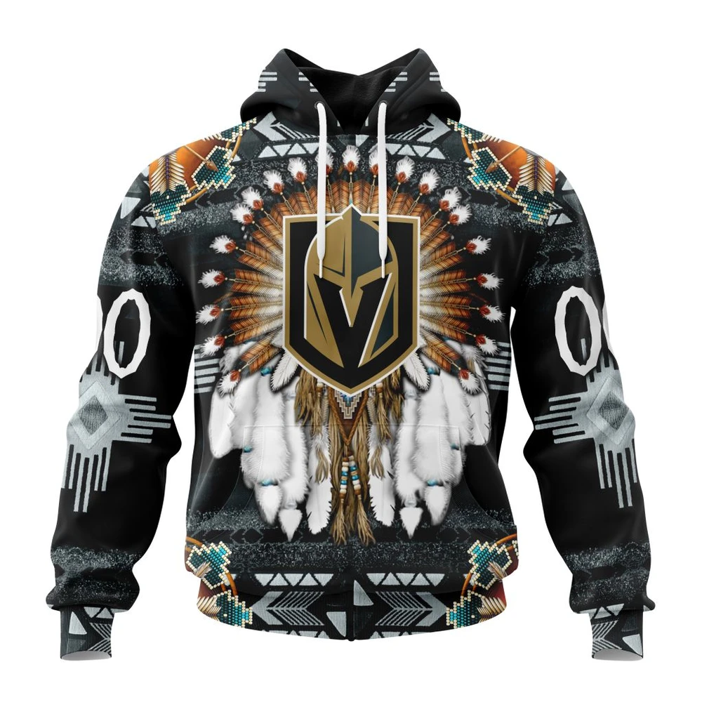 Vegas Golden Knights Special Native Costume Design All Over Print Hoodie Style 55348
