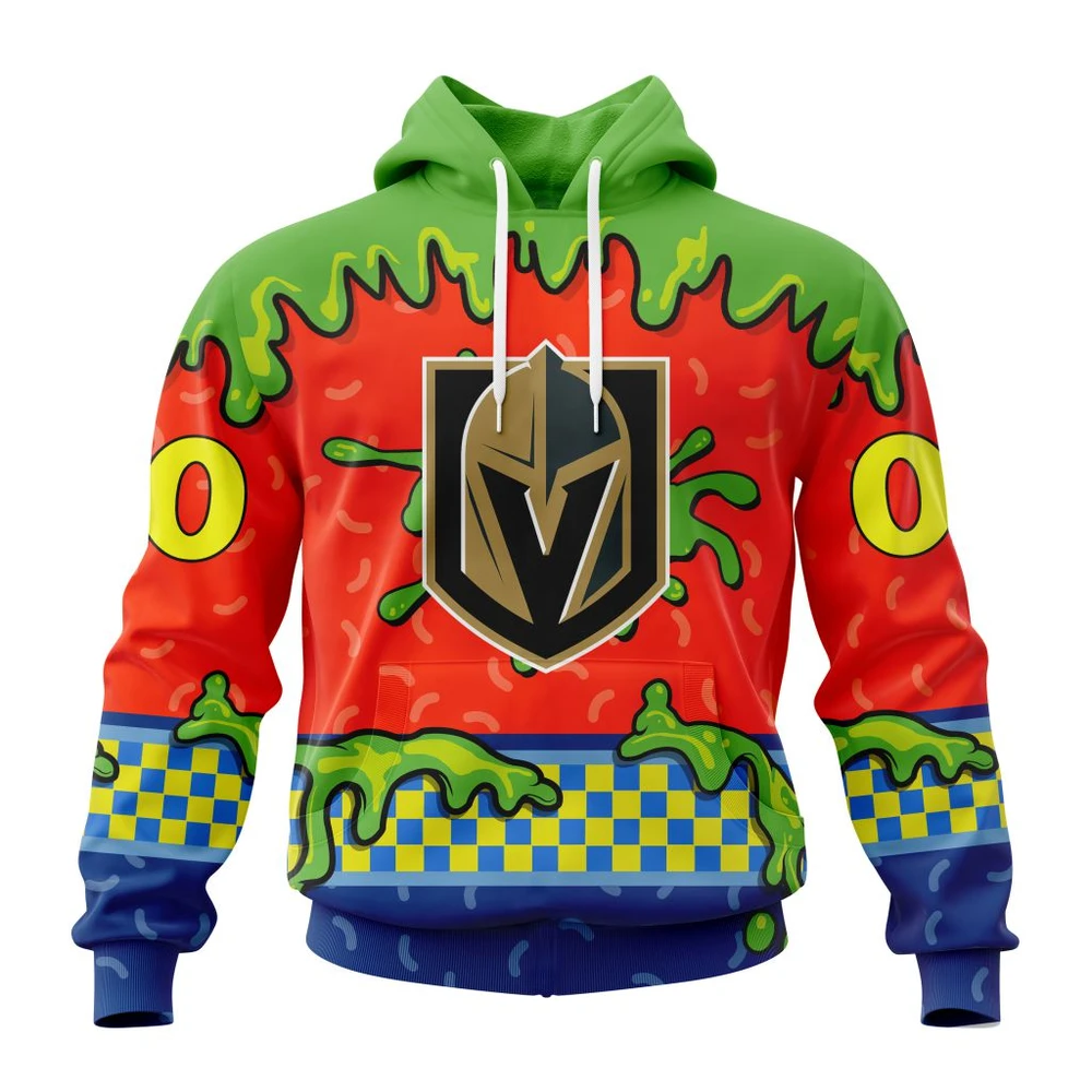 Vegas Golden Knights Special Nickelodeon Design All Over Print Hoodie Style 20589