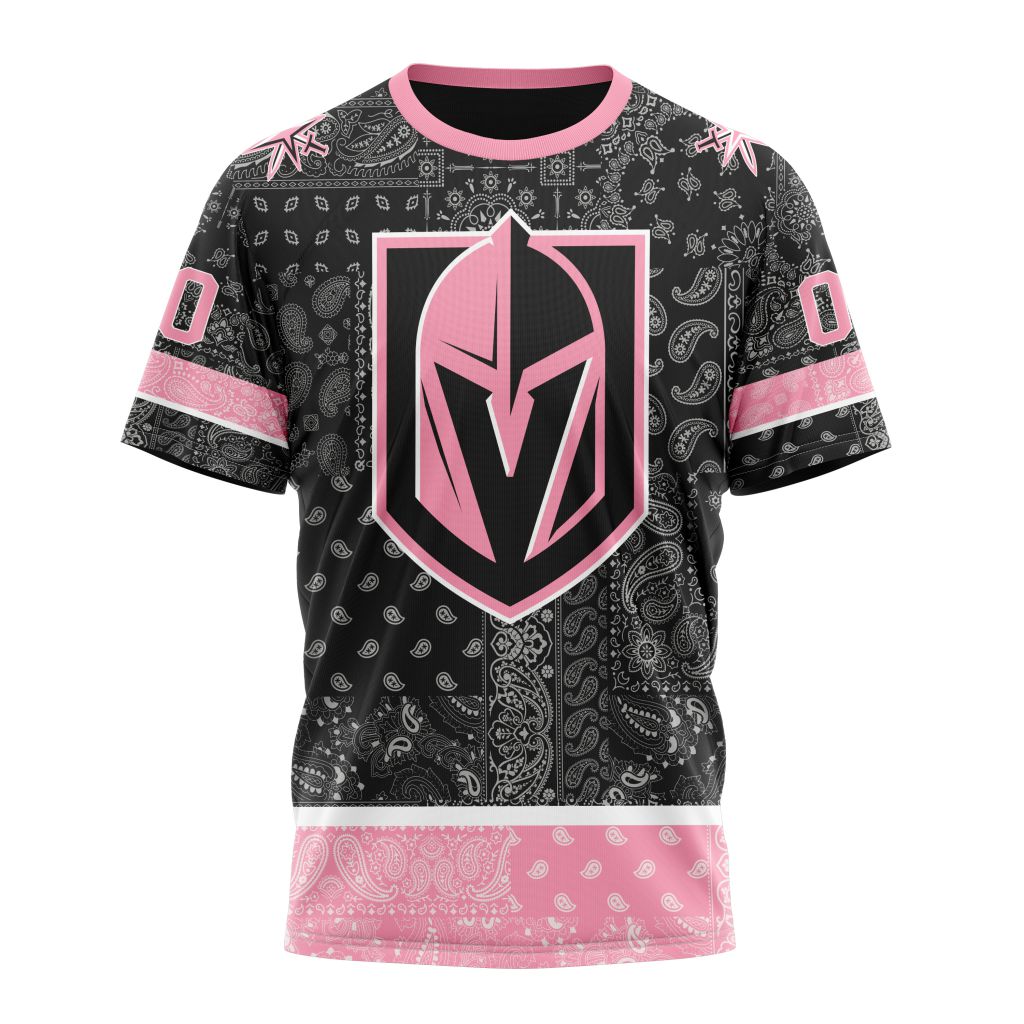 Vegas Golden Knights Special Pink Paisley Design 01 Personalized Name And Number T-Shirt Oregontrailrvpk Shirt