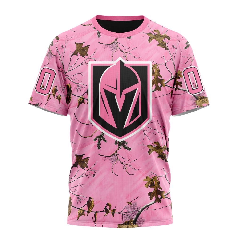 Vegas Golden Knights Special Realtree Pink Camouflage Design 01 Personalized Name And Number T-Shirt Oregontrailrvpk Shirt
