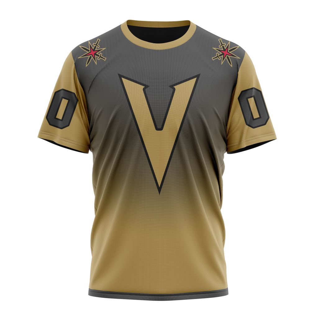 Vegas Golden Knights Special Retro Gradient Design Personalized Name And Number T-Shirt Oregontrailrvpk Shirt