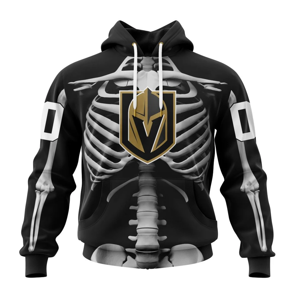 Vegas Golden Knights Special Skeleton Costume For Halloween All Over Print Hoodie Style 77262