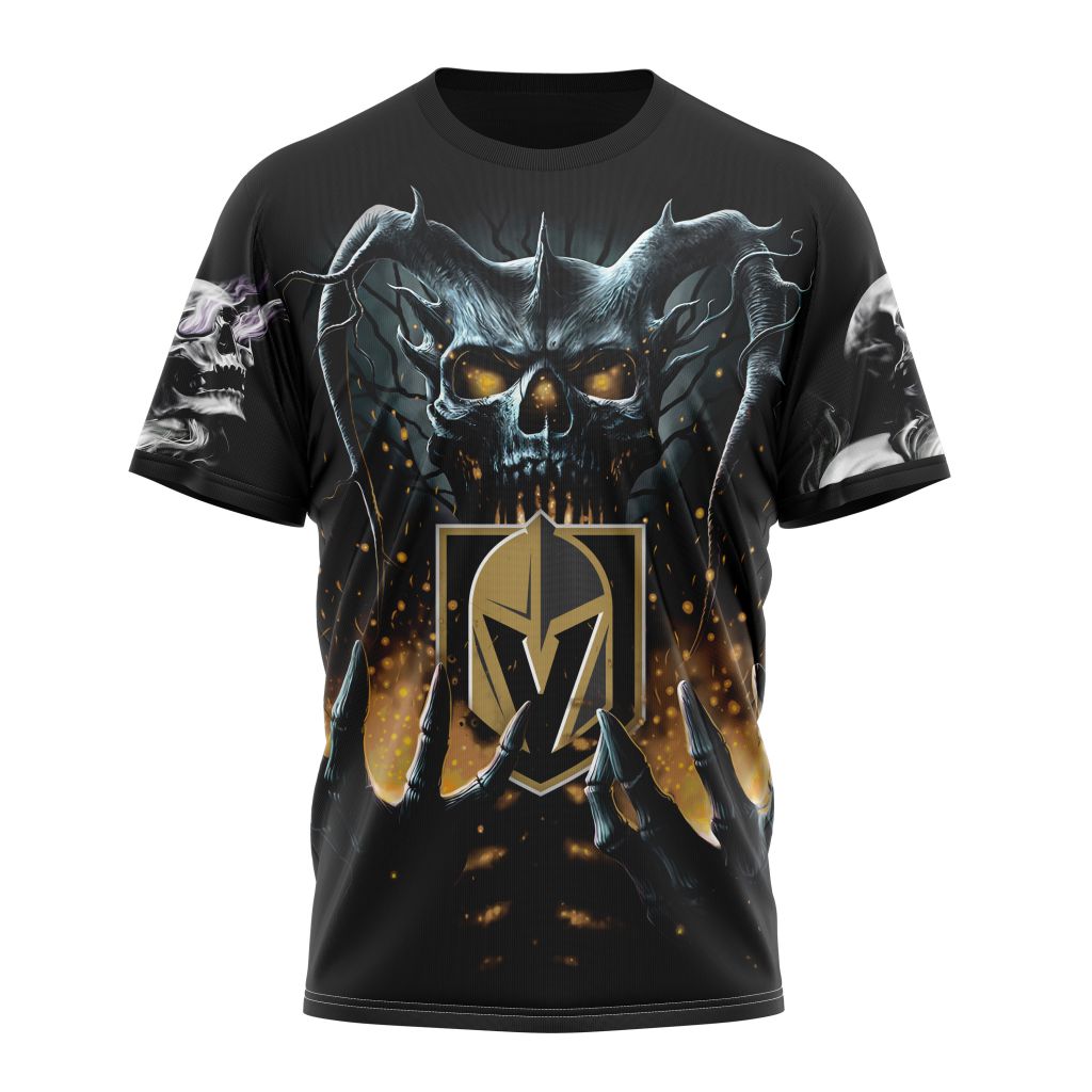 Vegas Golden Knights Special Skull Art Design Personalized Name And Number T-Shirt Oregontrailrvpk Shirt