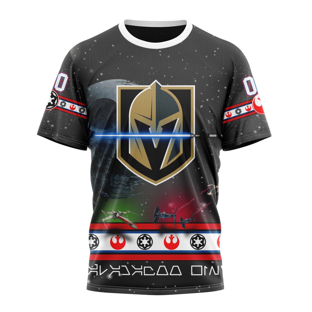 Vegas Golden Knights Special Star Wars Design Personalized Name And Number T-Shirt Oregontrailrvpk Shirt