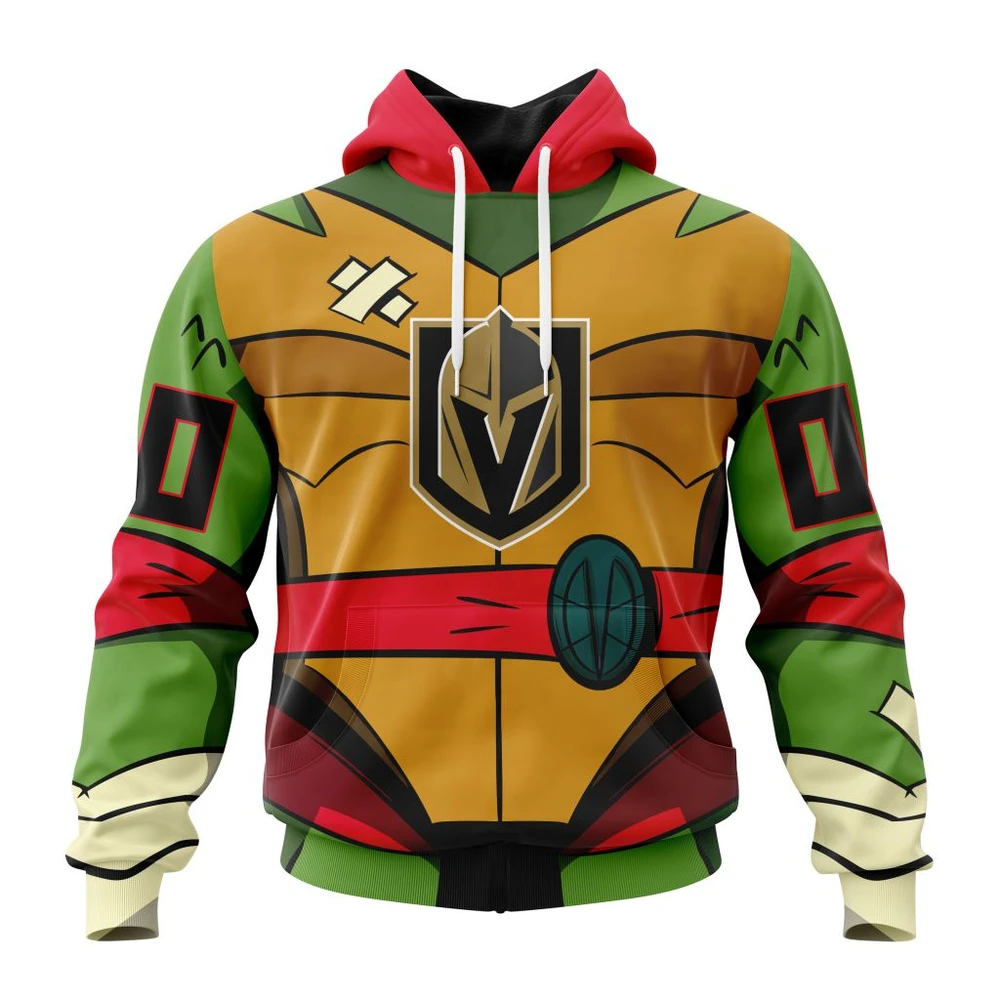 Vegas Golden Knights Special Teenage Mutant Ninja Turtles Design All Over Print Hoodie Style 16297