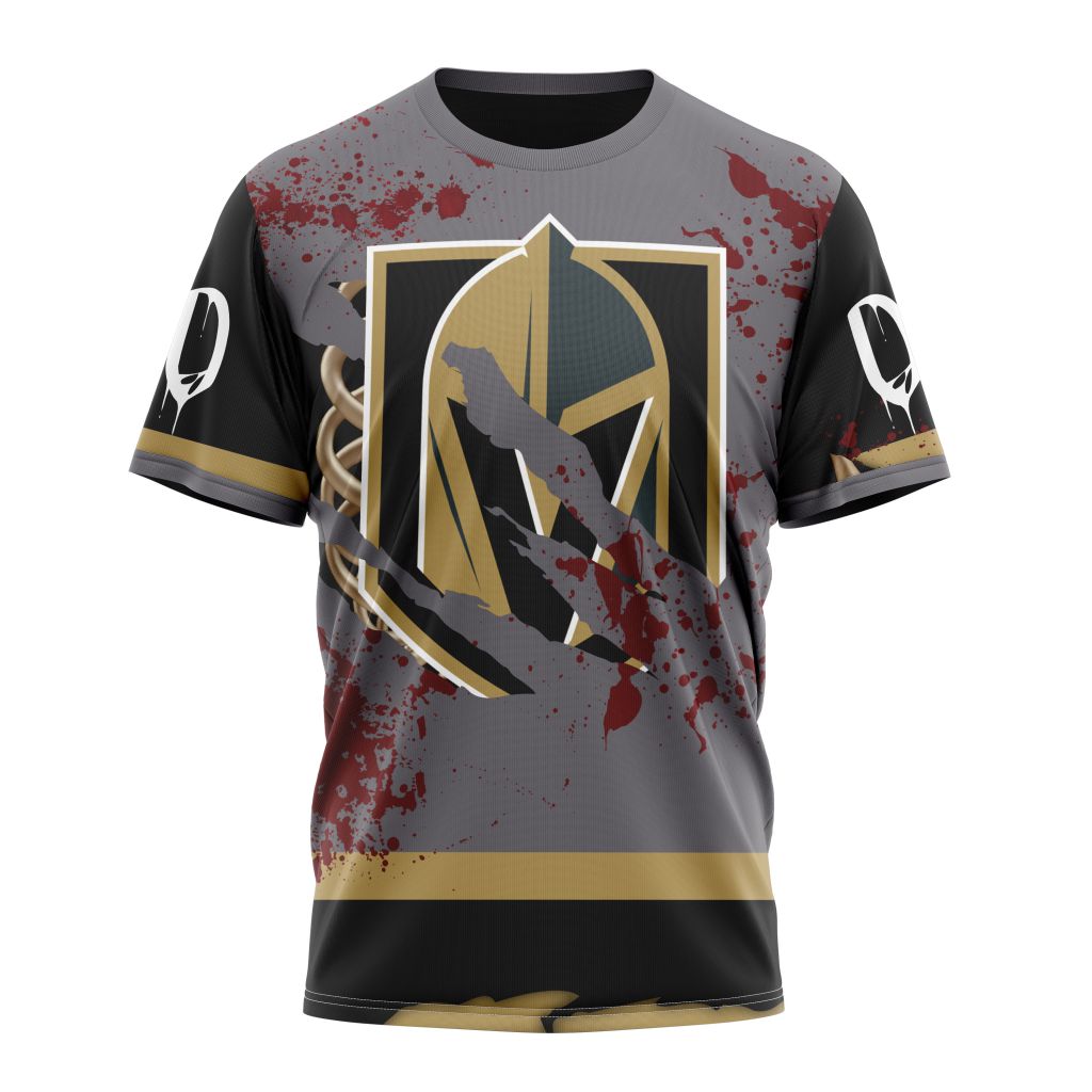 Vegas Golden Knights Specialized Design Jersey With Your Ribs For Halloween Personalized Name And Number T-Shirt Oregontrailrvpk Shirt