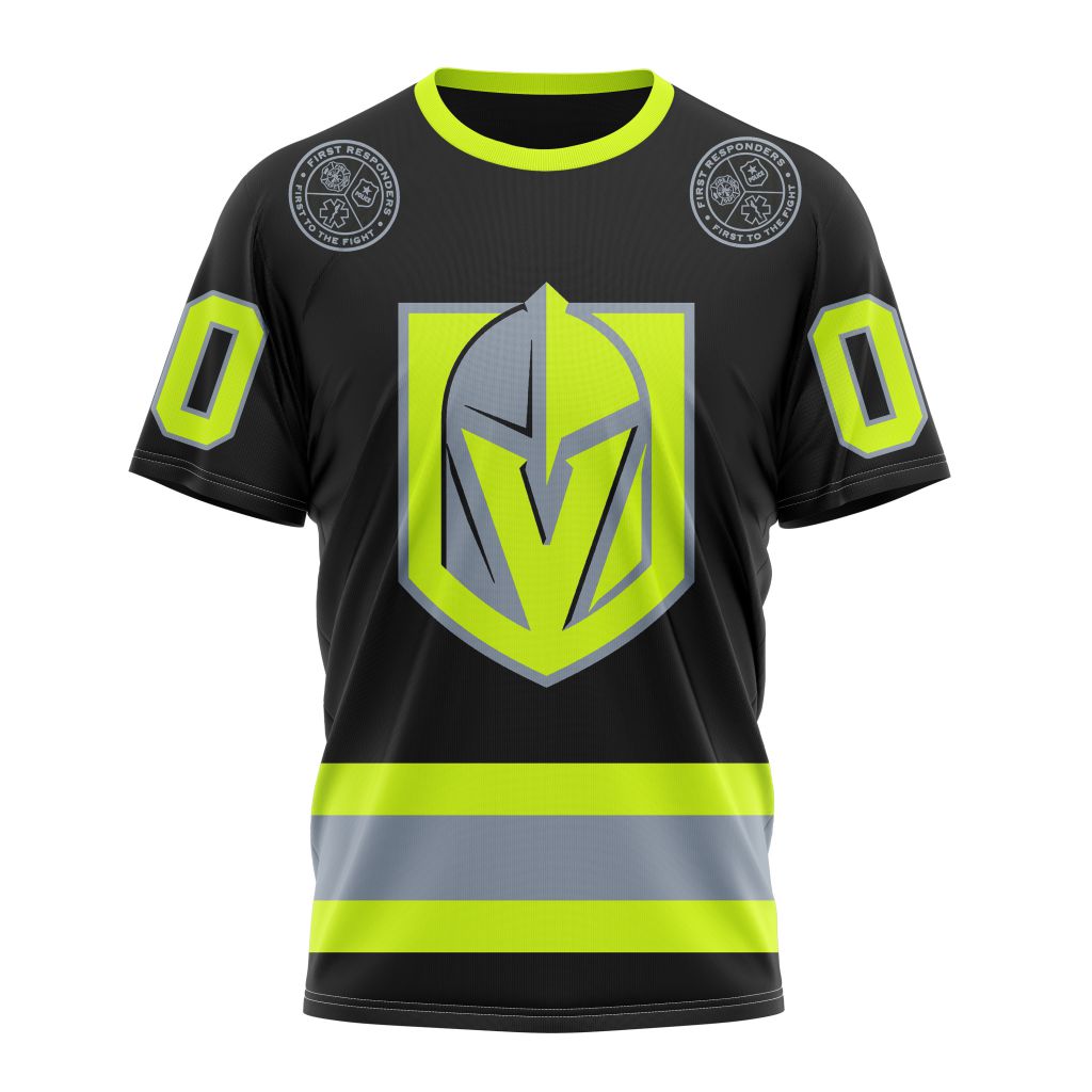 Vegas Golden Knights Specialized Unisex Kits With FireFighter Uniforms Color Personalized Name And Number T-Shirt Oregontrailrvpk Shirt