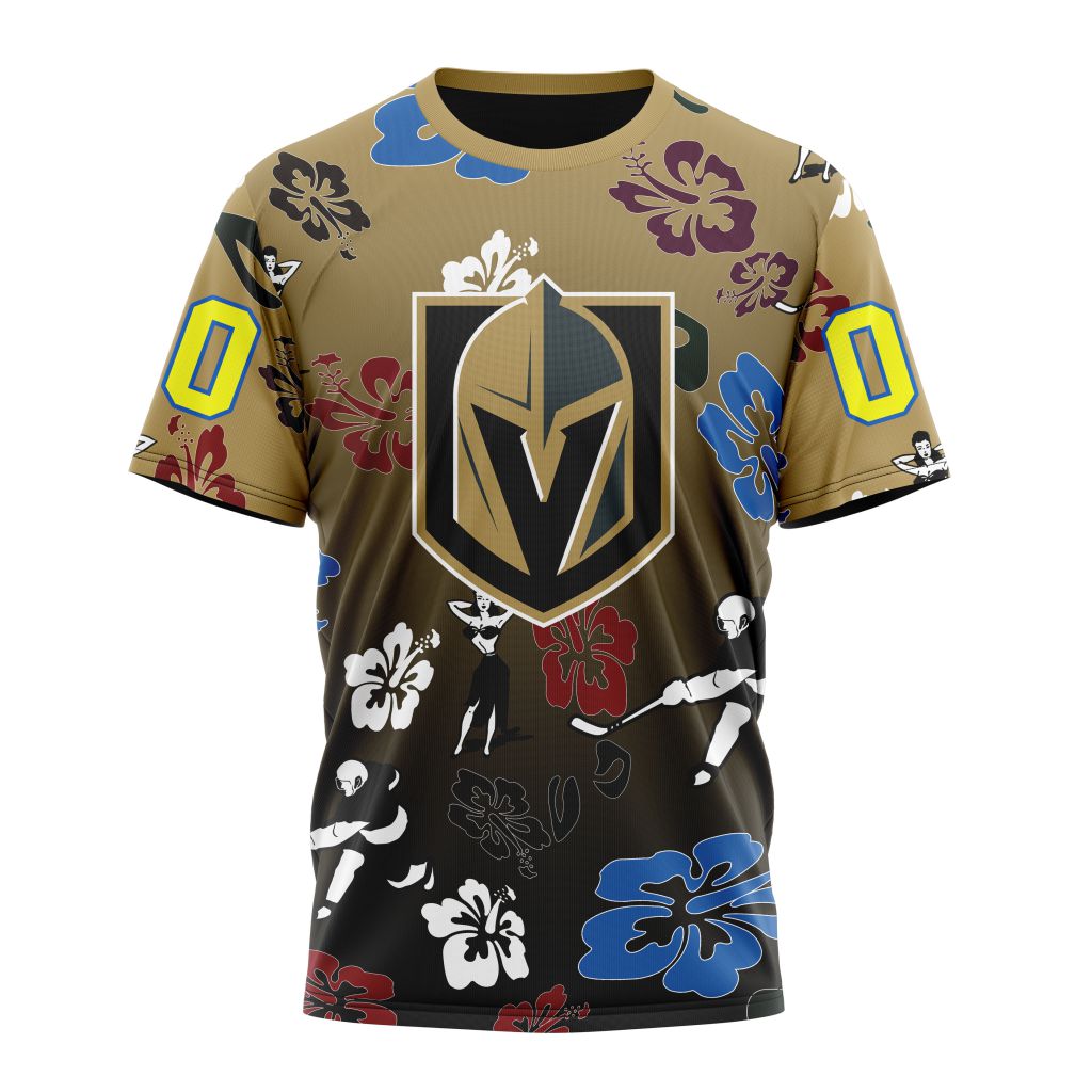 Vegas Golden Knights X Hawaii Specialized Design For Hawaiia Personalized Name And Number T-Shirt Oregontrailrvpk Shirt
