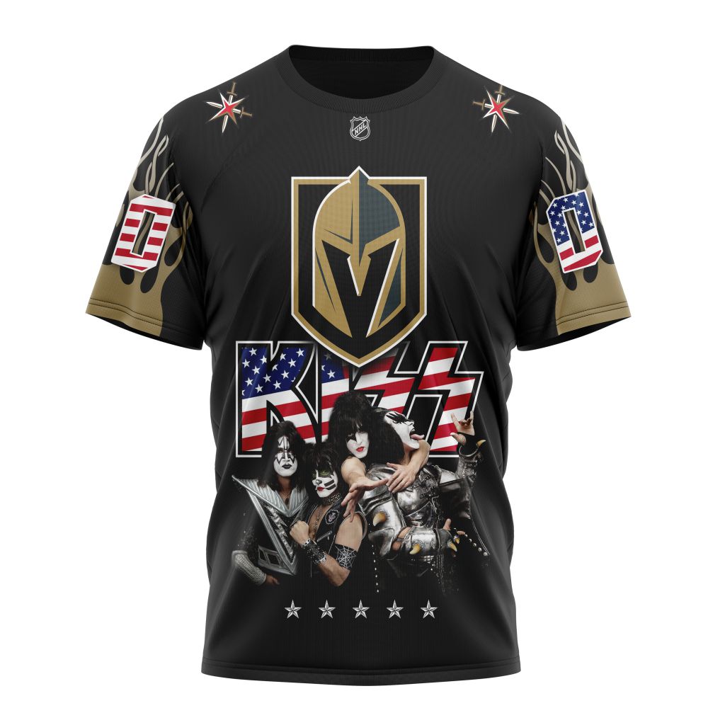 Vegas Golden Knights X Kiss Specialized Design Personalized Name And Number T-Shirt Oregontrailrvpk Shirt
